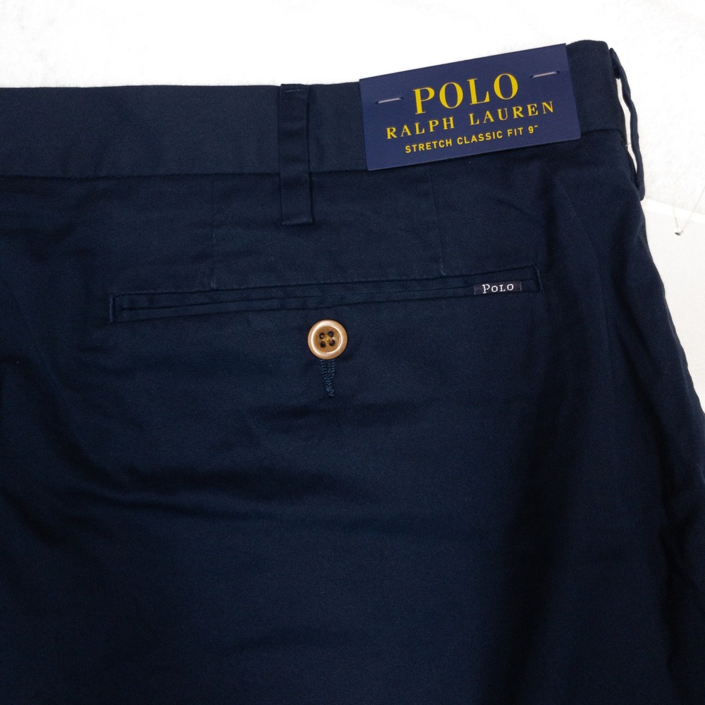 Polo Ralph Lauren Stretch Classic Fit 9" Shorts Mens Size 44B Navy Blue New - Picture 7 of 13